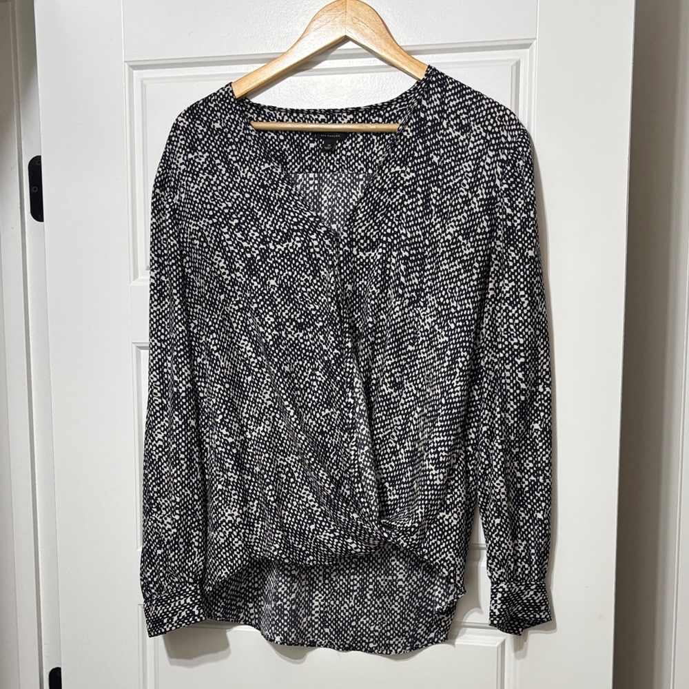 Ann Taylor Monochrome Patterned Blouse